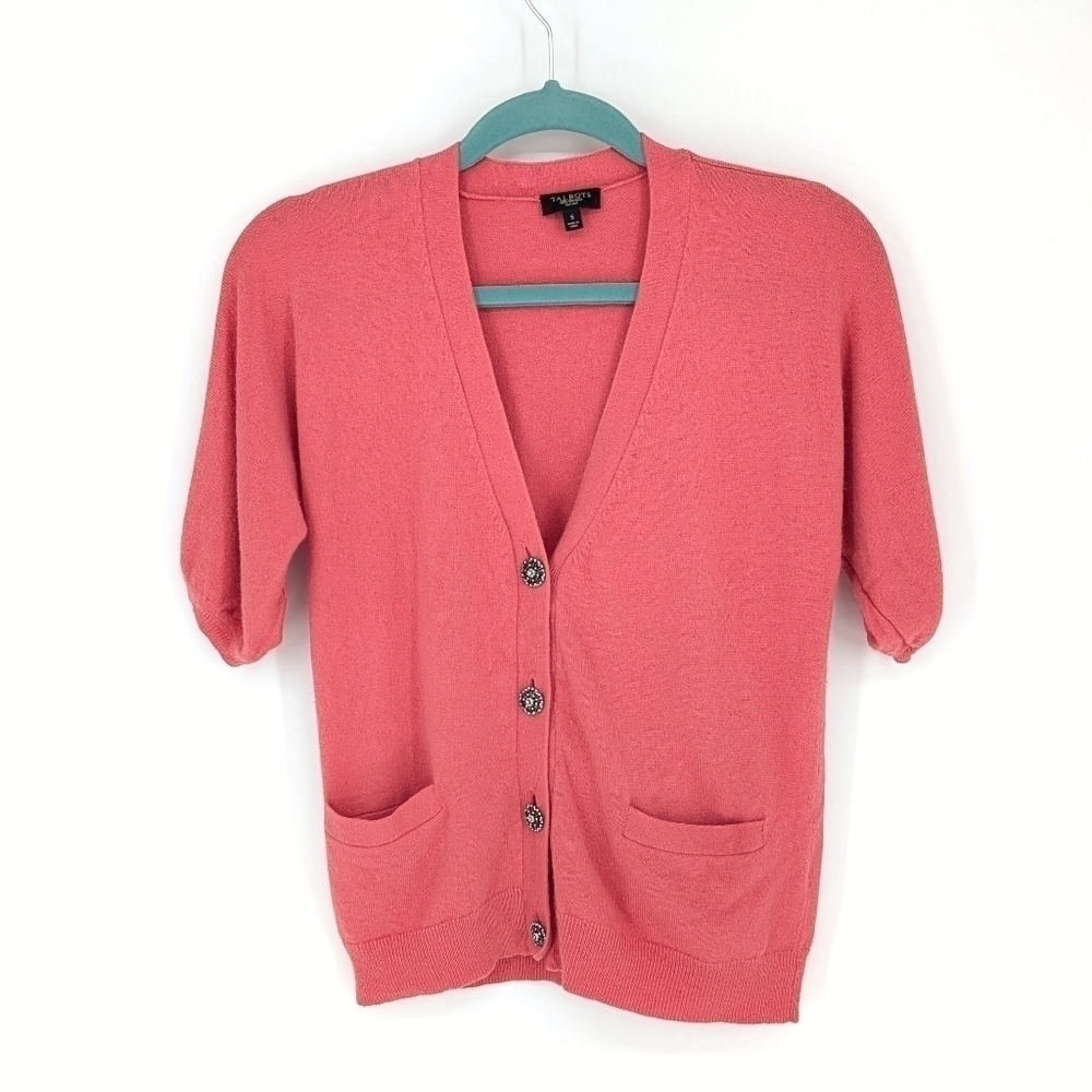 Talbots Cardigan Sweater Lambswool Angora Cashmere Blend Small Petite